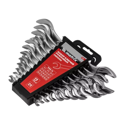 Набор ключей рожковых Matrix 15278, 6 х 32 мм, 12 шт., CrV, хромированные купить в Уфе