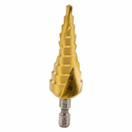 Сверло ступенчатое HSS TiN с спиральным желобком, 4-20x75, 1/4&quot; (Makita D-40185) купить в Уфе
