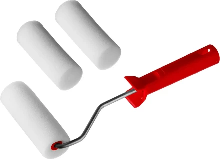 Валик &quot;ПОРОЛОН&quot; в наборе: 3 шубки + ручка, 100 мм, d=40 мм, MIRAX 0363-10_z01 купить в Уфе