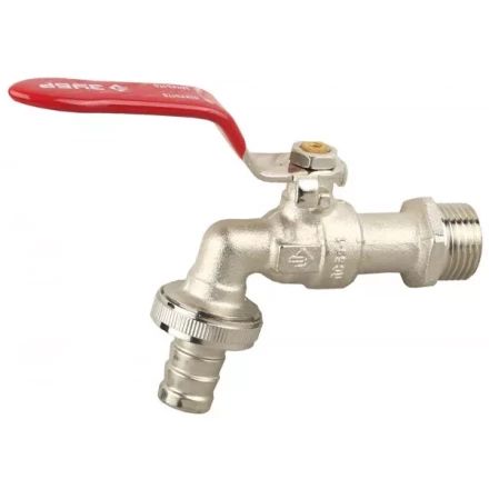 Кран ЗУБР шаровой водоразборный, латунный с никелированным покрытием, 3/4&quot;-1/2&quot; 51216-3/4-1/2 купить в Уфе