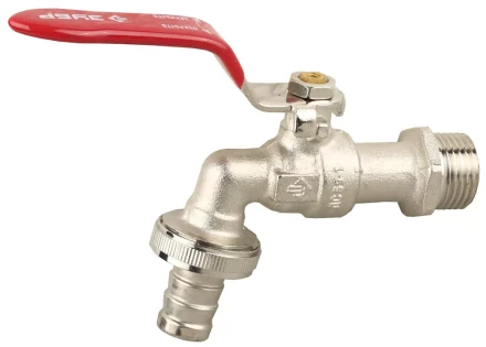 Кран ЗУБР шаровой водоразборный, латунный с никелированным покрытием, 3/4&quot;-1/2&quot; 51216-3/4-1/2 купить в Уфе
