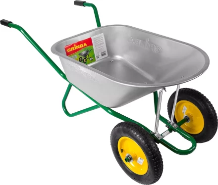 Тачка GRINDA садово-строительная двухколесная, 90 л, грузоподъемность 180 кг 422397_z01 купить в Уфе