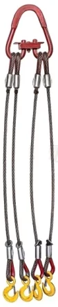 Строп канатный четырехветвевой 4СК 3.2 т L=5.5 м Звено РТ-3 с кч din 1.5 т опрессовка купить в Уфе