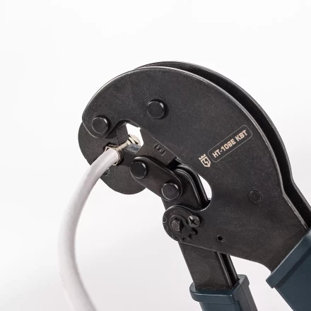 Пресс-клещи КВТ HT-106E для опрессовки F и BNC разъемов на коаксиальный кабель RG-58, RG-6, RG-11, RG-213 (85138) купить в Уфе