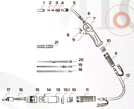 Гусак к горелке MIG 26KD MF0181 Ref Aurora купить в Уфе
