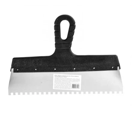 Шпатель из нержавеющей стали 300 мм зуб 6 х 6 мм пластмассовая ручка 85140 купить в Уфе