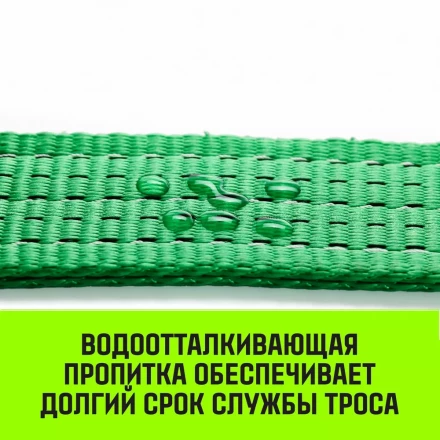 Трос буксировочный HITCH REGULAR масса авто 25т разрывная 75т 50м лента 50мм крюк-крюк (SZ071507) купить в Уфе
