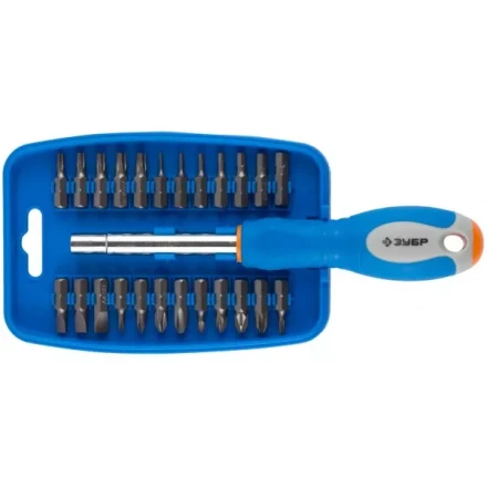 Набор ЗУБР &quot;ЭКСПЕРТ&quot; Отвертка с магнитным битодержателем, биты 25 мм, 25 предметов 25299-H25 купить в Уфе