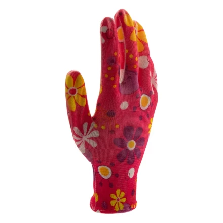 Перчатки садовые из полиэстера с нитрильным обливом, цветы, М Palisad 67857 купить в Уфе