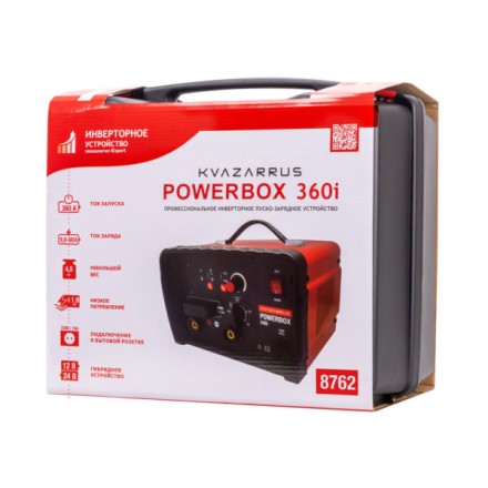 Инверторное пуско-зарядное устройство KVAZARRUS PowerBox 360i, таймер, пластиковый кейс купить в Уфе