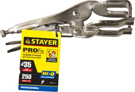 Зажим STAYER &quot;PROFI&quot; &quot;PRO-Fix&quot; ручной, сварщика, 250x35мм 22470_z01 купить в Уфе
