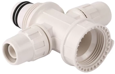 Коллектор ЗУБР "ШиреФит" сборный крестовой "внутренняя резьба - штуцер с гайкой - штуцер с гайкой", 20мм х 16мм 51518-20-16-20 купить в Уфе