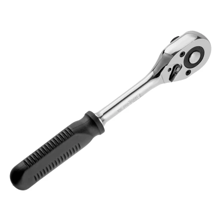 Ключ-трещотка 1/2&quot;, 45 зубьев, с быстрым сбросом, CrV, хром// Сибртех 14004 купить в Уфе