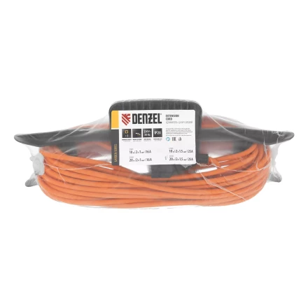 Удлинитель-шнур силовой Denzel Garden Series 37404, б/з, ПВС, 20м, 1 розетка, 2 x 1,5 мм, 3 м купить в Уфе