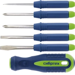 Отвертка со сменными насадками 5 штук CrV Сибртех артикул 13384