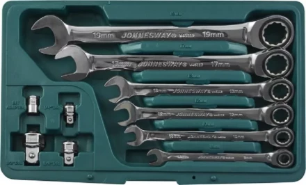 Набор ключей комбинированных трещеточных  8-19мм  адаптеры 10предметов Jonnesway W45110S 48879 купить в Уфе