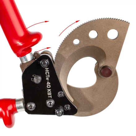 Секторные ножницы диэлектрические КВТ НСТи-40 для резки кабелей до 40 мм, проводов АС со стальным сердечником и прутков из низкоуглеродистой стали (84395) купить в Уфе