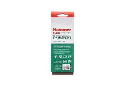 Лента шлиф. бесконечная HAMMER 75х457мм P80 купить в Уфе