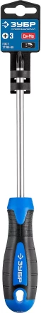 Отвертка ЗУБР &quot;МАСТЕР&quot;, хром-ванадиевая сталь, эргономичная двухкомпонентная рукоятка, PH № 2-150мм 25232-2-15 купить в Уфе