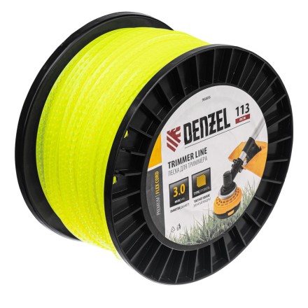 Леска для триммера зубчатый квадрат, 3,0мм х 113м, на DIN катушке FLEX CORD// Denzel 96806 купить в Уфе