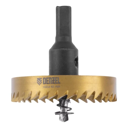 Коронка по металлу HSS, 63 мм, нитридтитановое покрытие Denzel 724120 купить в Уфе