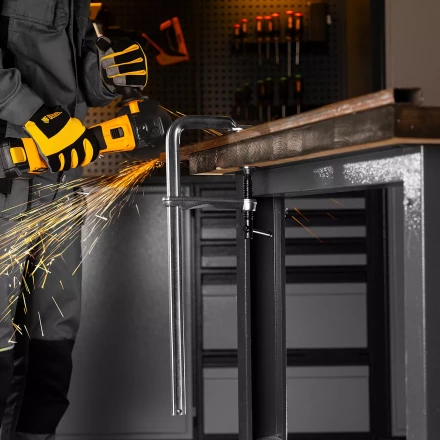 Струбцина F-образная Denzel 20471, 100x400мм, кованая купить в Уфе