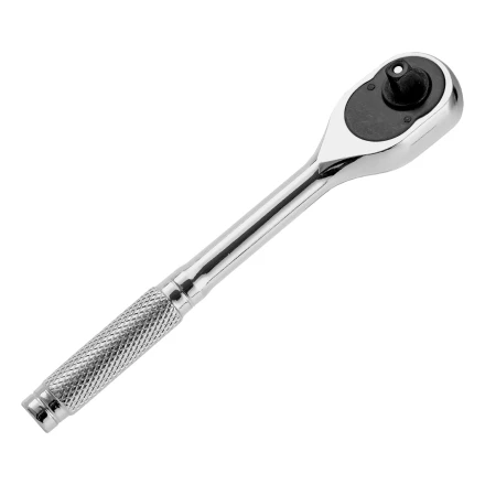 Ключ-трещотка 1/4&quot;, 45 зубьев, цельнометаллический, с быстрым сбросом, CrV, хром// Сибртех 14014 купить в Уфе