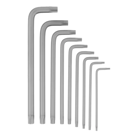 Набор ключей имбусовых Torx-Tempered, TT10-50, CrV, 9 шт., удлиненные Сибртех 123717 купить в Уфе