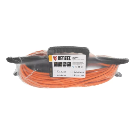 Удлинитель-шнур силовой Denzel 37406 Garden Series, ПВС, 20м, 1 розетка 3 x 1 мм, 3 м купить в Уфе