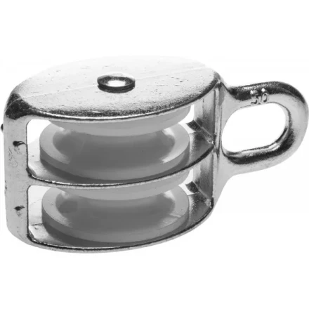 Блок ЗУБР двойной, оцинкованный, нейлоновый шкив, 12x50мм, 2 шт 4-304595-50 купить в Уфе