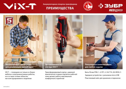 Отвертка-трансформер ViX-T ЗО-ЕМ-3.6 Ли серия МАСТЕР купить в Уфе
