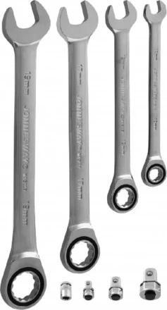 Набор ключей комбинированных трещеточных 10-19мм адаптеры 8предметов Jonnesway W45508S 48880 купить в Уфе