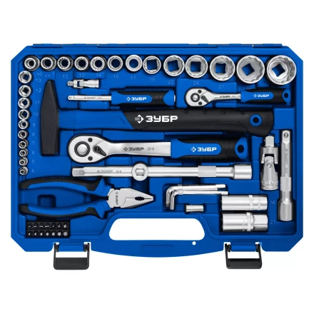 ЗУБР Универсал-76, 76 предм., (1/2+ 1/4), универсальный набор инструмента, Профессионал (27670-H76) купить в Уфе