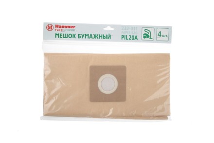 Бумажные мешки HAMMER 233-011 для пылесосов PIL20A (4 шт.) купить в Уфе