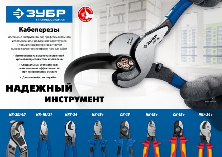 ЗУБР СК-18, d 14 мм, 170 мм, кабелерез, Профессионал (23340-18) купить в Уфе