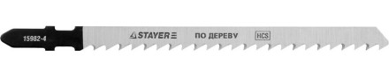 Полотна STAYER &quot;PROFI&quot;, T301CD, для эл/лобзика, HCS, по дереву, EU-хвост., шаг 4мм, 100мм, 2шт 15982-4_z01 купить в Уфе