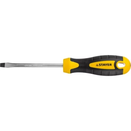 Отвертка STAYER &quot;MASTER&quot; &quot;ТECHNO&quot;, двухкомпонентная рукоятка, магнитный наконечник, Cr-V, SL6,0x100мм 2507-06-10_z02 купить в Уфе