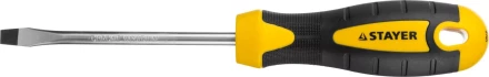 Отвертка STAYER &quot;MASTER&quot; &quot;ТECHNO&quot;, двухкомпонентная рукоятка, магнитный наконечник, Cr-V, SL6,0x100мм 2507-06-10_z02 купить в Уфе