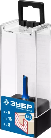 ЗУБР 6 x 16 мм, хвостовик 8 мм, фреза пазовая прямая, Профессионал (28753-6-16) купить в Уфе