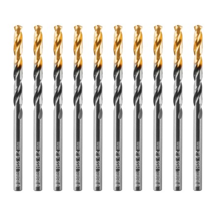 Сверло по металлу, 4,2 мм, HSS-Tin, Golden Tip, 10 шт. Denzel 717210 купить в Уфе