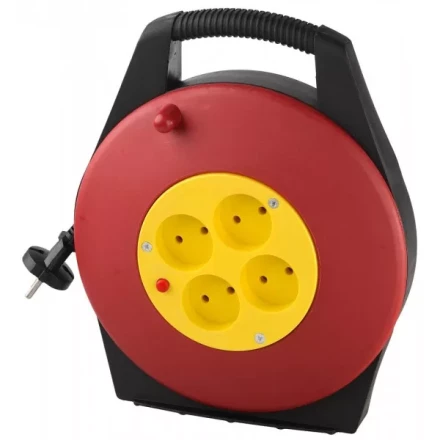 Удлинитель электрический на катушке, евро, 4 гнезда, 10м, СВЕТОЗАР SV-55071-10 купить в Уфе