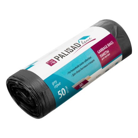 Пакеты для мусора 30 л x 50 шт. серые, Home Palisad 927075 купить в Уфе