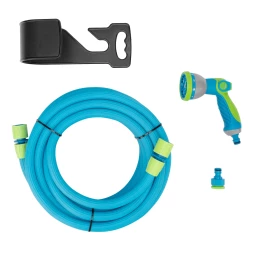 Набор поливочный Palisad 67671, шланг 7,5-22,5м, пистолет 8 реж., чехол, подвес, LUXE