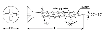 Саморезы СГД гипсокартон-дерево промфасовка серия ПРОФЕССИОНАЛ купить в Уфе