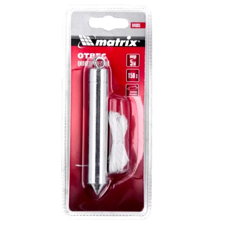 Отвес цилиндрический 150 г шнур 5 м Matrix 84885 купить в Уфе