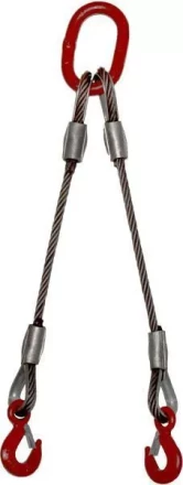 Строп 2СК-10.0 т. Lветви=5.00м Звено ОВ с доп звеньями 63т.. скобы омеги 8.5т на концах опрессовка купить в Уфе