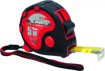 Рулетка Status 3 fixations 3 м х 16 мм двухкомпонентный корпус 3 фиксации ленты  MATRIX 31033 купить в Уфе