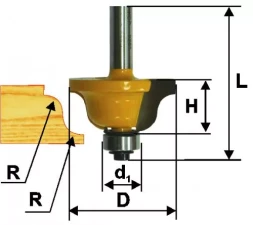 Фреза кром. калевочная ф381х182мм R635мм хв. 8м 46271