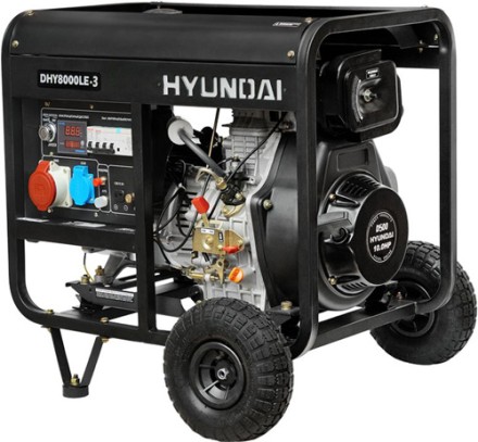 Дизельный генератор Hyundai DHY 8000LE-3 + колеса купить в Уфе