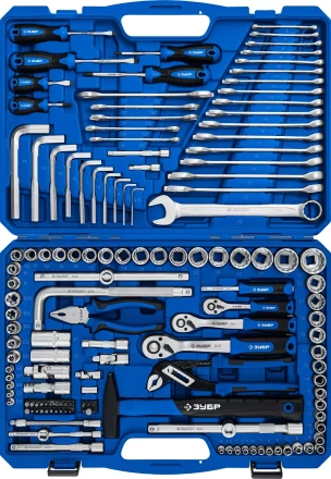 ЗУБР Универсал-142, 142 предм., (1/2+ 3/8+ 1/4), универсальный набор инструмента, Профессионал (27670-H142) купить в Уфе